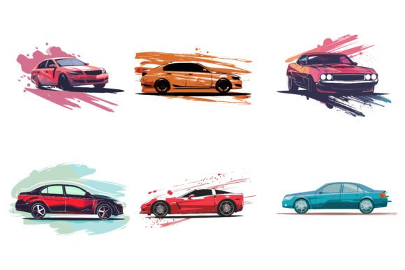 Download Car Vector Flat Design with Brush - Flat Collection