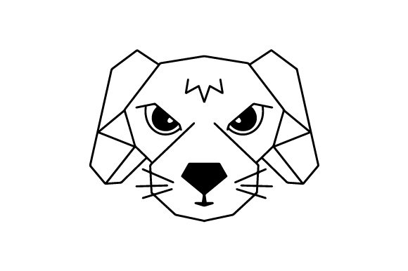 Download Polygon Dog Head Line Art - Line art Collection