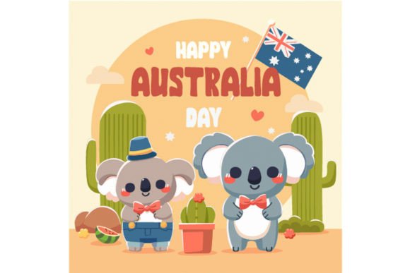Download Happy Australia Day with Cute Koala - Australia Collection