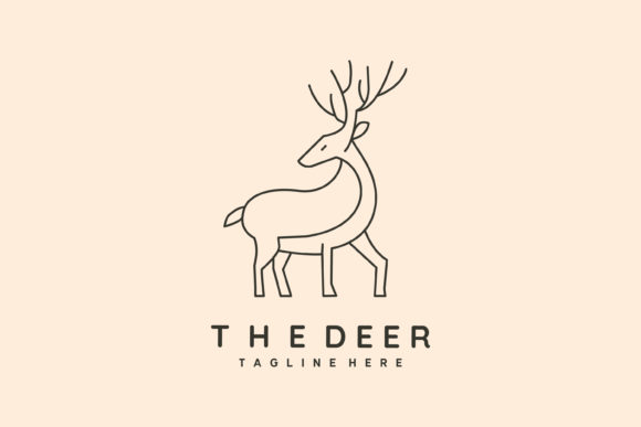 Download The Deer Line Art Logo Vector Symbol - Line art Collection