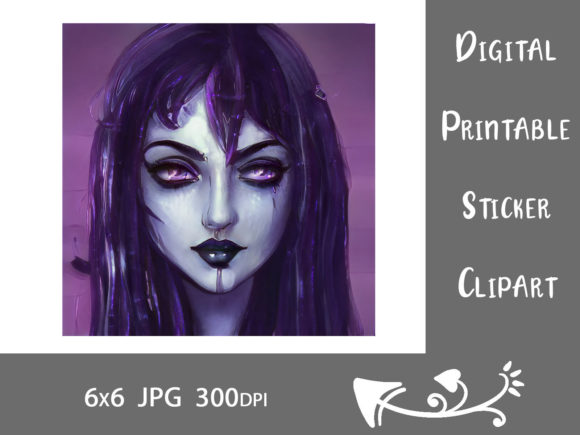 Download Painterly Violet Amethyst Girl Portrait - Painterly Collection