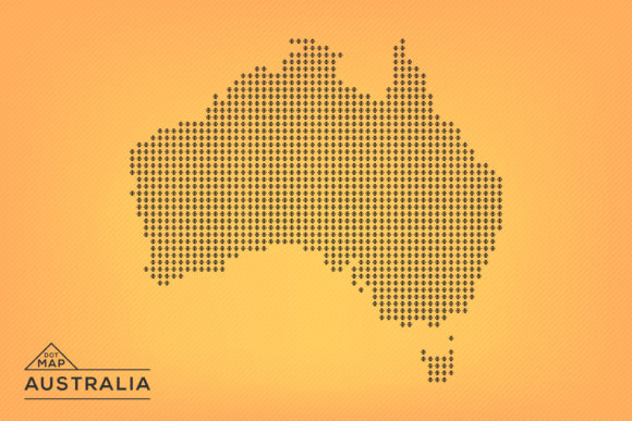 Download Pixel Dot Map of Australia Vector Design - Australia Collection