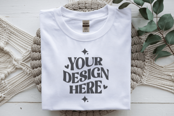 Download Gildan 5000 Flat Lay White Tshirt Mockup - Flat Collection