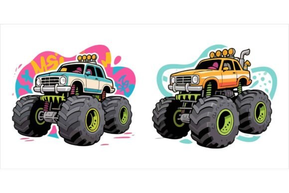 Download Monster Car Vectors EPS Bundle - Car vector Collection