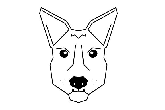 Download Polygon Dog Head Line Art - Line art Collection