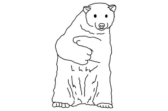 Download Standing Polar Bear Line Art Vector - Line art Collection