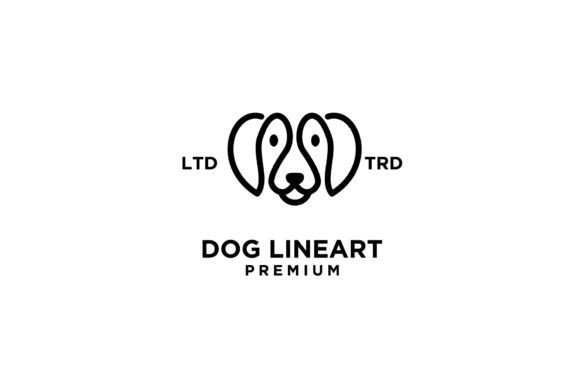 Download Simple Dog Head Line Art Vector Logo - Line art Collection