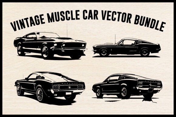 Download Vintage Muscle Car Vector Bundle - Car vector Collection